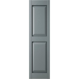 14 3/4"W x 55"H Lifetime Vinyl, Standard Two Equal Panels, Raised Panel Shutters, w/Installation Shutter-Lok's & Matching Screws (Per Pair), Storm Cloud