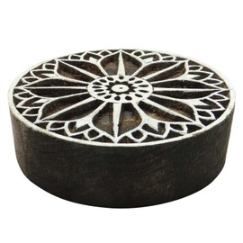 ibaexports Floral Indian Wood Stamps Art Textile Printing Block Decorative Handcarved Stamp