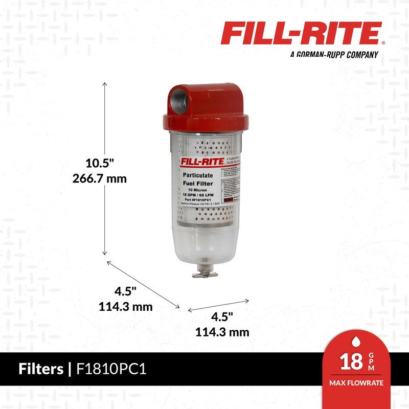 Fill-Rite F1810PC1 1" 18 GPM (68 LPM) 10 Micron Particulate