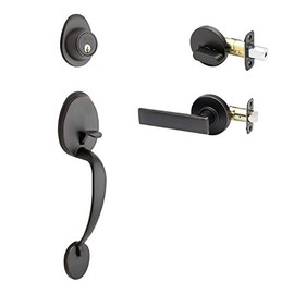 Copper Creek CZ2610xRL-TB-RND Front Door Handle Set, Tuscan Bronze
