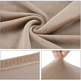 Fuloon Velvet Chair Covers, Universal Chair Covers, Set of 4, Stretch Chair Covers, Protector Cover, Removable, Washable Chair Cover for Hotel, Dining Room, Ceremony, Banquet, Wedding Party, Grey