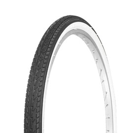 WEEROCK 26 x 1.75 Inch Bike Tire One Pack Bicycle White Wall Side Black Tires Folding Bead Tires Compatible with 26 Inch City Bike, Lady Bicycle, Cruiser Bikes