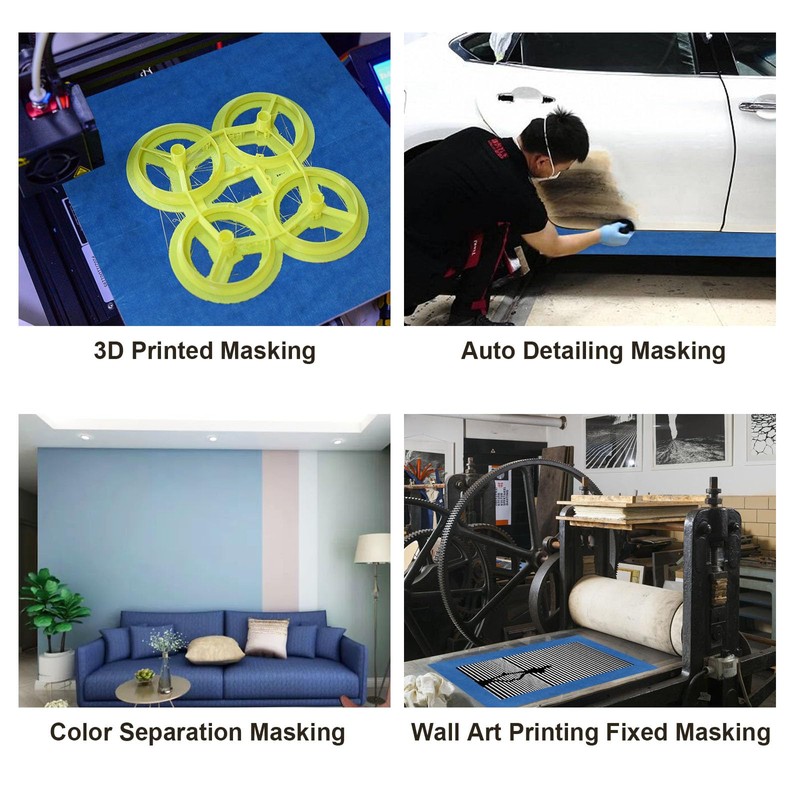 BOMEI PACK Wide Blue Painters Tape 4 Inches x 60