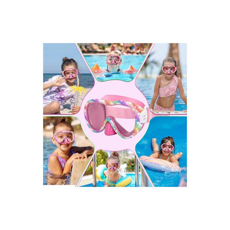 anteojos de natación para niños, antifugas con funda para la