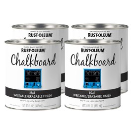 Rust-Oleum 301450 Specialty Chalkboard Brush-On Paint, 30 oz, Flat Black, 4 Pack