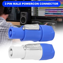 caapmony 10pcs/lot Nac3Fca Speakon Plug 3 Pin Powercon Plug 20A 250V AC Power Connector Blue and