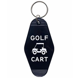 Jgrprlq Golf Cart Keychain Plastic Retro Motel Golf Cart Key Chain for Women Men