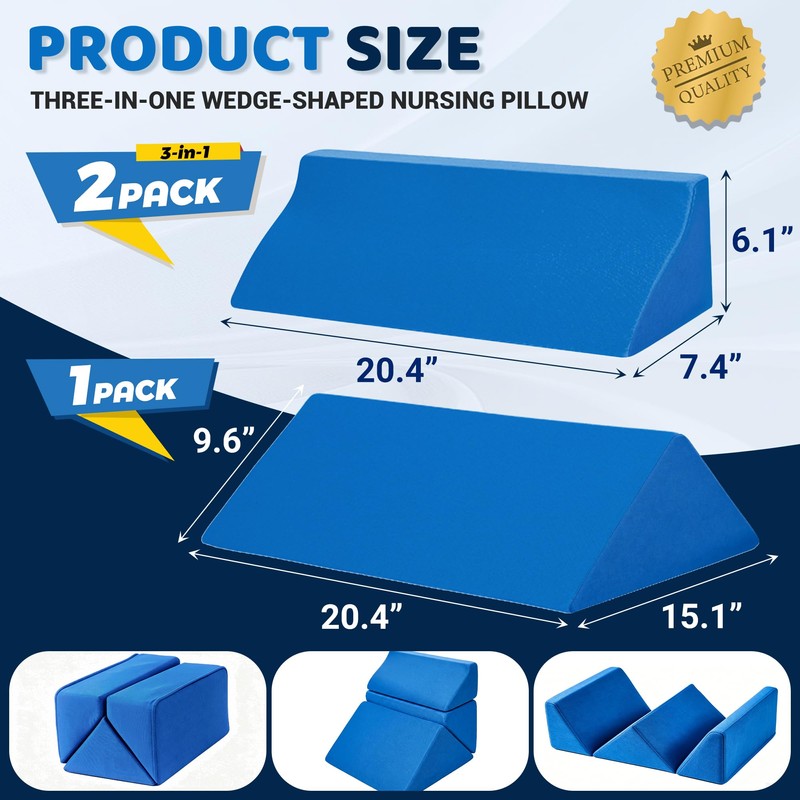 3 in 1 Positioning Wedge Pillow for Side Sleeping for