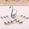 4.8 in Coffee Spoon Set With Holder, Swan Spoon And