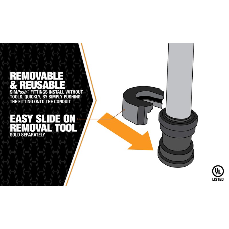 SIMPush 1" PVC-CIC Push Install Coupling