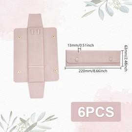 AHANDMAKER 6 Pcs Necklace Travel Case, No Tangle Necklace Pouch, Pink Velvet Travel Jewelry Organizer, 2.5x8.7 Inch Necklaces Containers for Packaging Jewelry Storage Wedding Gifts