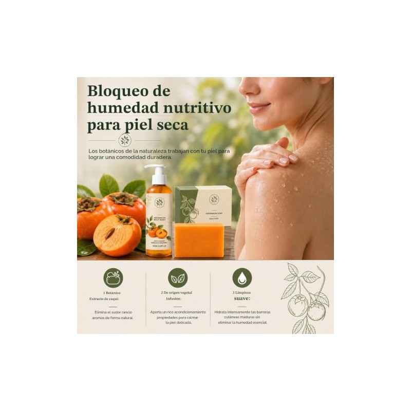 Set de Limpieza con Caqui (Persimón) Gel de Ducha y