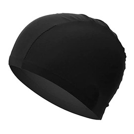 RiToEasysports Gorro de Natación, Gorro de Baño Gorro de Baño Gorro de Baño Duradero Gorros de Natación de Poliéster para Mujeres Hombres (Black)
