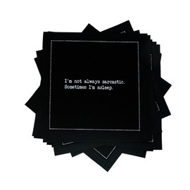 Five Star Napkins Snarky Quotes, Black Cotton Cocktail Napkins, Beverage Napkins, Bar Napkins, Cloth Napkins, Party Napkins, Events, Holidays, Weddings, Birthdays, Disposable, 4.5" x 4.5"- (50x)