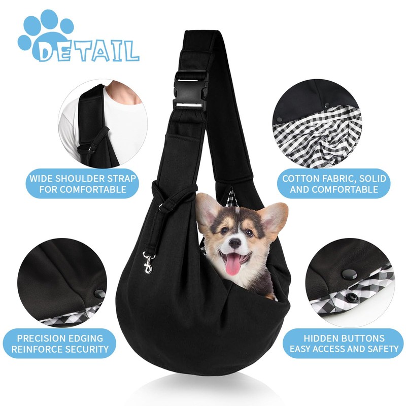 ACTOYS Shoulder Bag for Pets, Adjustable Pet Sling for Dogs,
