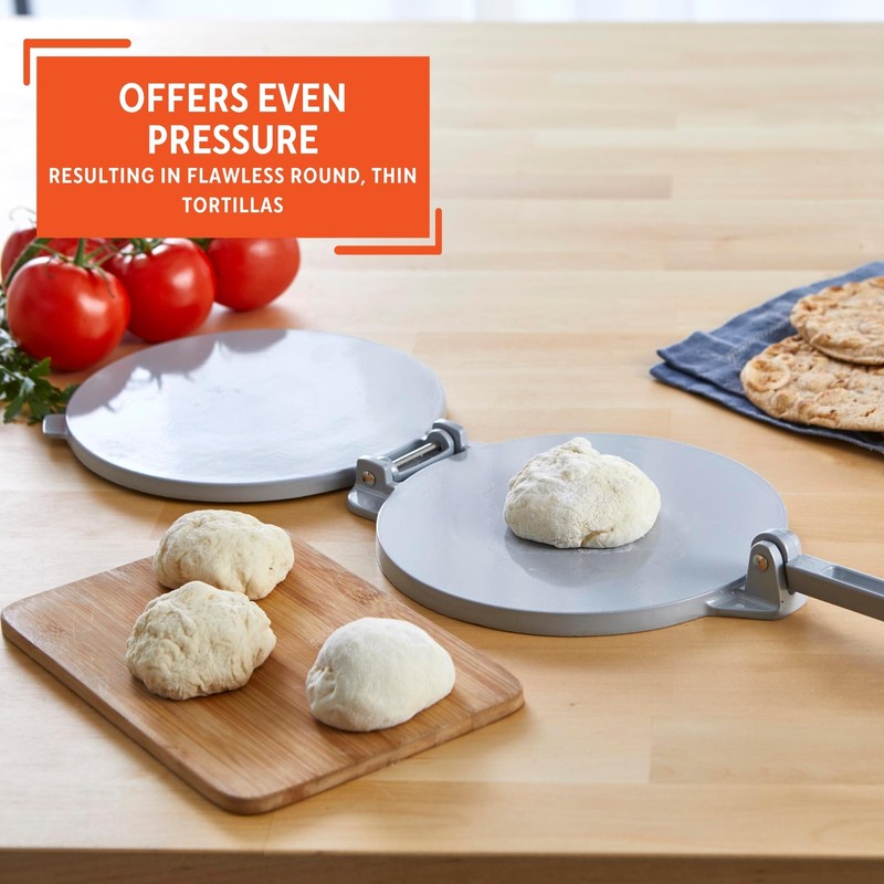 IMUSA USA Tortilla Press, 8 Inch, Silver