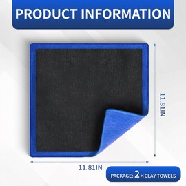 Car Clay Bar Towel Cloth, Car Clay Decontamination Mitt Towel, 2-Piece Set, Auto Care Clays Mitt Towel, Reusable Vehicle Washing Clays Towels Polishing Rags for Cars
