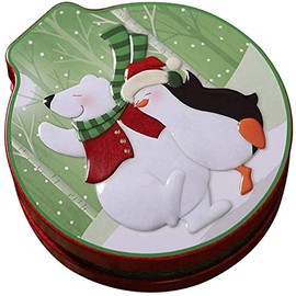 Christmas Cookie Box Empty Tinplate Candy Storage Containers Biscuits Tin Can for Xmas New Year Party Favors - Style 04