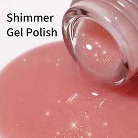 Firedeep Pink Gel Nail Polish, 16ml Sparkle Pink UV/LED Soak Off Gel Polish for Glitter Nail Art French Manicure at Home