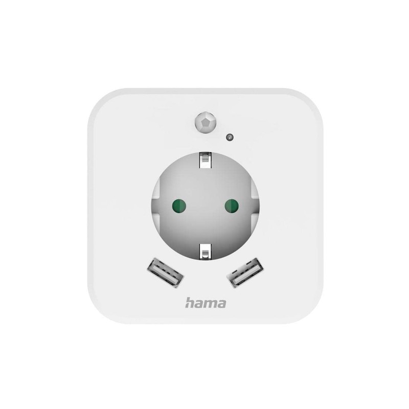Hama LED Night Light with Socket, 2 USB A Outputs,