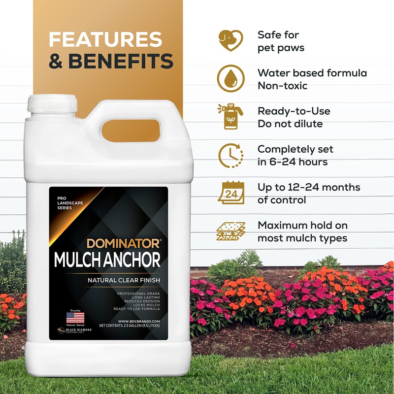 DOMINATOR Mulch Anchor 2.5 Gallons - Mulch Glue and Pea