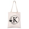 HOLLP Alphabet Shopping Bag A/C/J/K/M/S/T/N/B/L/R Letter Initial Tote Bag (Tote