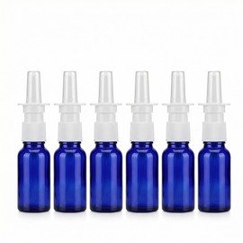 6PCS 0.34oz 10ml Empty Nasal Spray Bottles, Glass Refillable Fine Mist Sprayers Atomizers for Travel Use