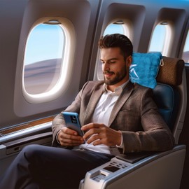 ZJRUIXI Travel Blanket and Pillow-2-in-1, Ultra-Soft&Compact, One-Piece Airplane Blanket with Hand Luggage Belt and Backpack Clip,Travelers Accessories Gifts, 61x43 Inches (Green)