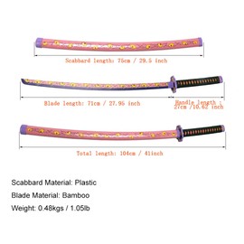 Demon Slayer Sword for Cosplay with Belt Holder Stand, 41 inches (Kokushibou)