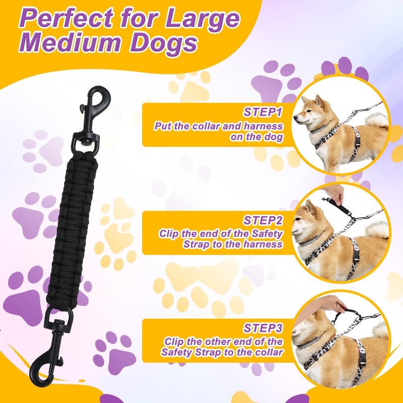 Qianyu Pack of 2 Dog Collar Clips Prong Collar Clamp