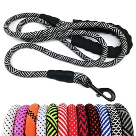 MayPaw Heavy Duty Rope Dog Leash, 6 FT/8 FT Nylon Pet Leash, Soft Padded Handle Thick Lead Leash for Large Medium Dogs Small Puppy