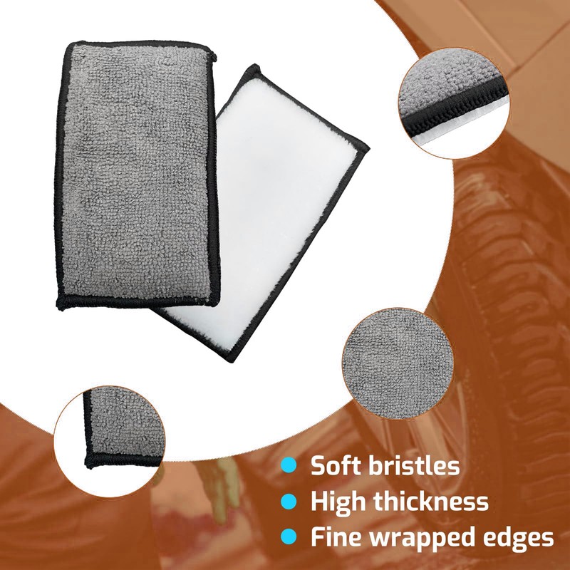 Tzylomirx 5"×3" Car Interior Scrubbing Sponges, Microfiber Car Wash Sponges,