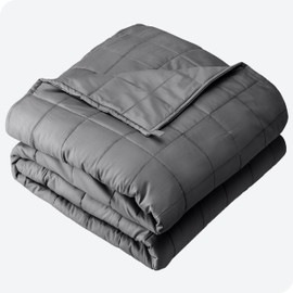 Bare Home Weighted Blanket Twin or Full Size 7lb (40" x 60") - All-Natural 100% Cotton - Premium Heavy Blanket Nontoxic Glass Beads (Dark Grey, 40"x 60")