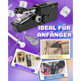 Electric Hand Sewing Machine, Mini Sewing Machine, Beginners, Quick Sewing, Portable Hand Sewing Machine with Lower Thread for DIY at Home and Outdoor Emergency, Hand Sewing Machine for Clothes