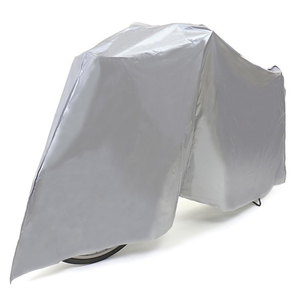 Astro 730-24 Bicycle / Motorcycle Cover, Silver, Bikes Up to 27 Inches, Polyethylene, Waterproof, Rain and Dust Resistant, Large