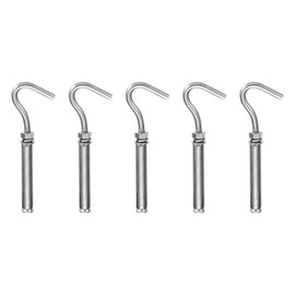 MECCANIXITY Concrete Wall Hook Expansion Hook Open Cup Screw M8x12mm 304 Stainless Steel for Indoor Outdoor Ceiling Concrete Walls Masonry, Pack of 5