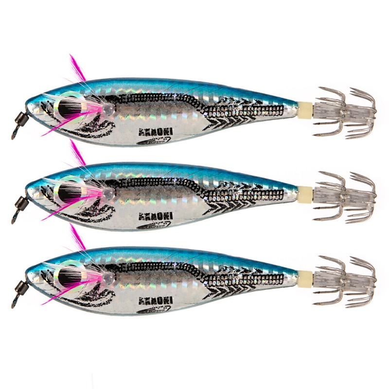 3pcs Squid Jig Artificial Hard Fishing Lures