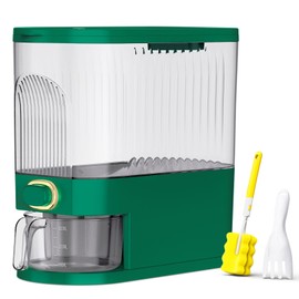 Rice Dispenser, 11Lbs-12Lbs Rice Container with Measuring Cup, Upgraded Lid Time Dials & Built-in Fresh Box Rice Container Storage for Home Kitchen Pantry Stores Rice - Green Capacity 11Lbs-12Lbs