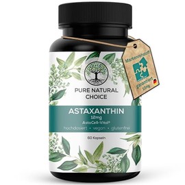 Astaxanthin 12 mg - Vegan Depot Capsules - TÜV Tested - 4 Month Supply - Made from Microalgae (Haematococcus Pluvialis) - High Dose - Made in Germany