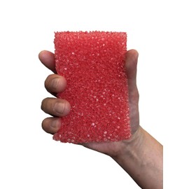 Ishimizu 504893 Kitchen Sponge, Madame Gold, Set of 4, Made in Japan, 4.1 x 5.9 x 3.1 inches (10.5 x 15 x 8 cm), Green, Red