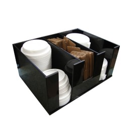 RCS Plastics Coffee Lid and Hot Cup Sleeve Dispenser for Countertop Organizer (30082)