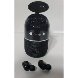 T&G wireless bluetooth speaker and earbuds with charging case 2 in 1