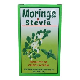 Suplemento Alimenticio Moringa y Stevia Centro Botánico Azteca Cápsulas Sin Gluten