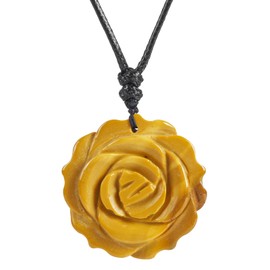 Lovionus89 Handmade Flower Healing Crystal Rose Pendant for Women Floral Design Charm for Valentine's Day, Stone, No Gemstone