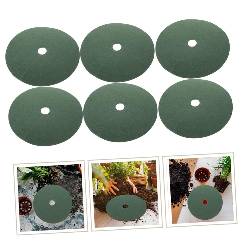 Levemolo 10pcs Tree Root Protection Mats Non Woven Mulch Rings