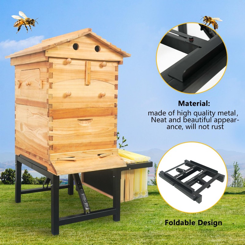 HiveSweet Adjustable Metal Hive Stand Black Metal Bee Hive Stand