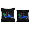 Christmas Black Labrador Retriever Riding Truck Lab Throw Pillow