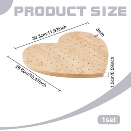 FINGERINSPIRE Bamboo Skewer Holder for Presenting Food, Heart Shape, 99 Hole Lollipop Display Stand, Wood Colour, Appetizers, Presentation Holder for Birthday Parties, Cocktail Party