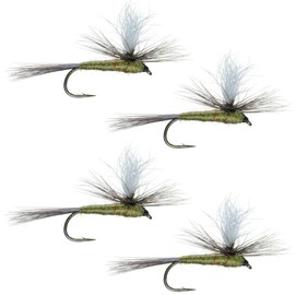 The Fly Fishing Place Parachute Blue Winged Olive BWO Classic Trout Dry Fly Fishing Flies - Set of 4 Flies Size 16