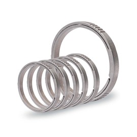 TIKIDESIGN Titanium Key Rings, 30/19 mm Key Ring with Side Pressing Design, Titanium Flat Key Ring Rings, Titanium Split Rings for Car House Key Accessories (1L + 5S Sandblasted),